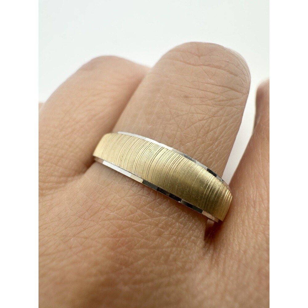Vintage 14k Gold Plated Matt Wedding Band Ring Size 10